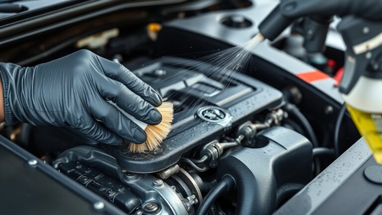 cleaning car engine safely