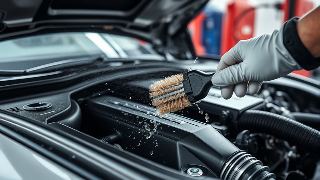 engine cleaning at car wash