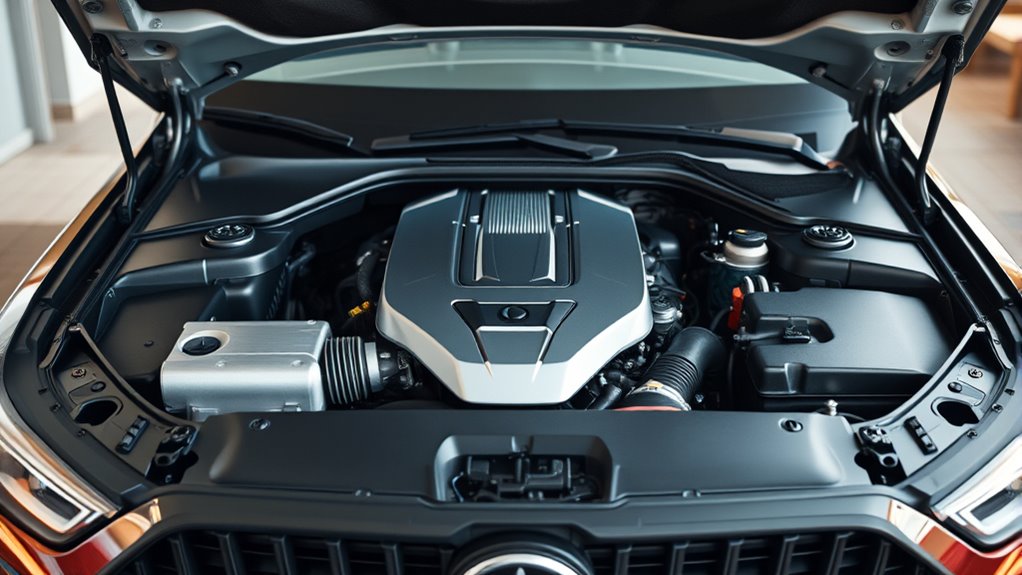 engine located under hood