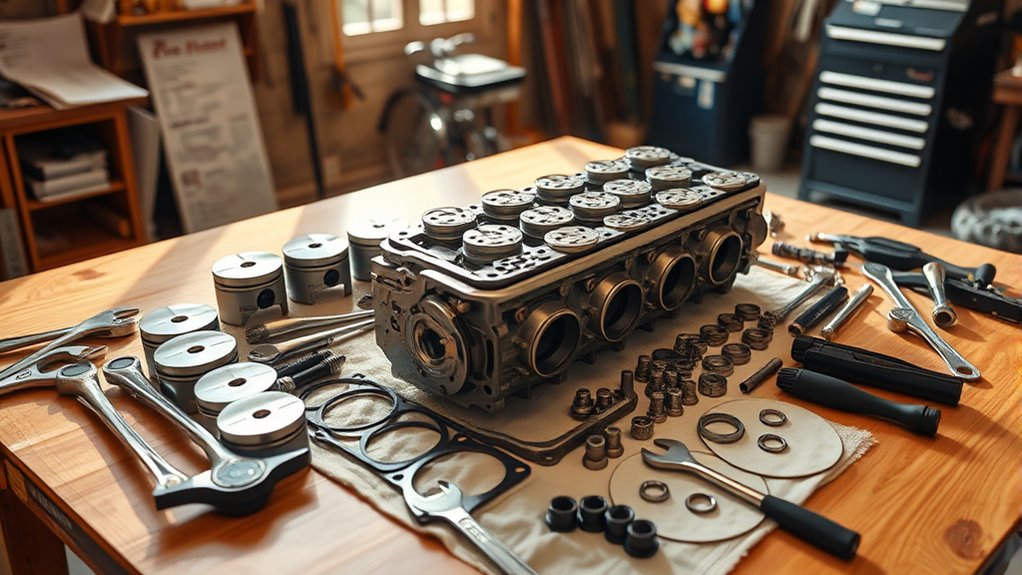 gather parts and organize workspace