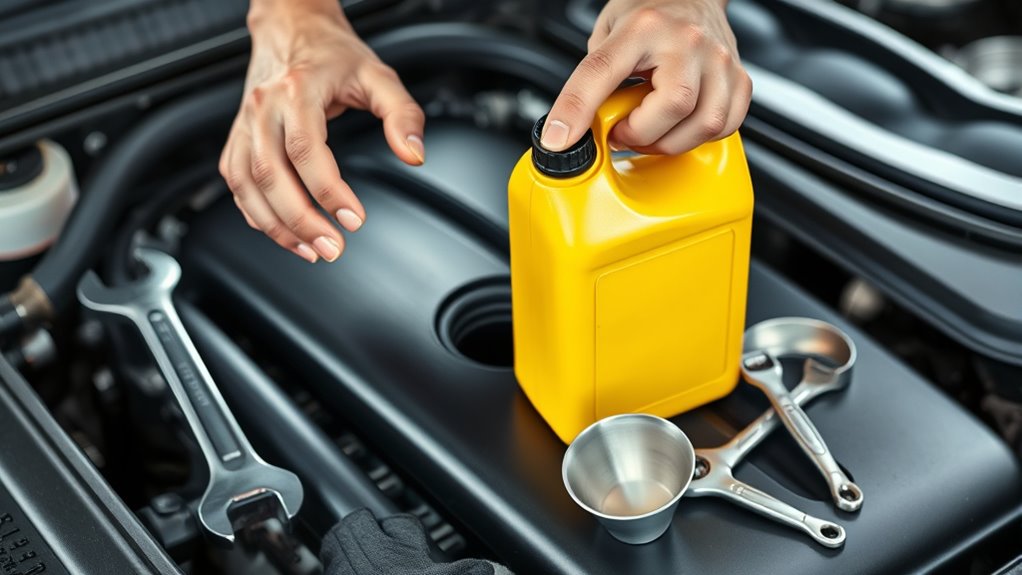 gather tools and correct oil