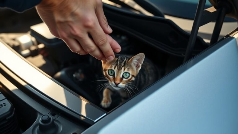 rescue cat from engine