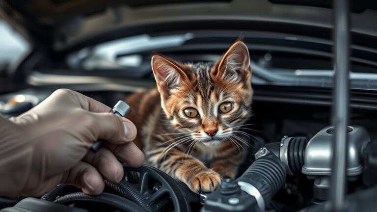 rescue cat from engine