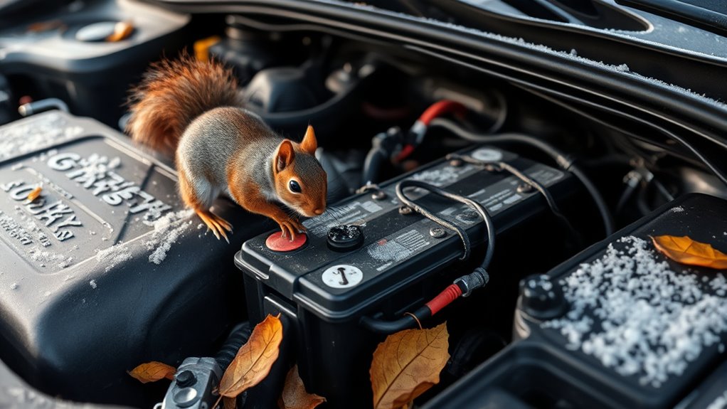 squirrels seek warmth shelter